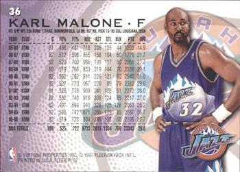 1996-97 Fleer Sprite #36 Karl Malone Back