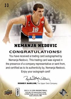 2013-14 SP Authentic - Autographs #33 Nemanja Nedovic Back