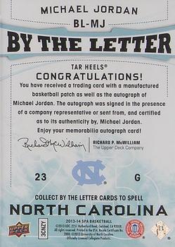 2013-14 SP Authentic - By the Letter Signatures #BL-MJ Michael Jordan Back