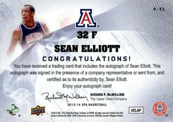 2013-14 SP Authentic - Sign of the Times #S-EL Sean Elliott Back