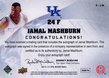 2013-14 SP Authentic - Sign of the Times #S-JM Jamal Mashburn Back