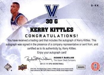 2013-14 SP Authentic - Sign of the Times #S-KK Kerry Kittles Back