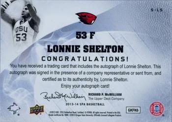 2013-14 SP Authentic - Sign of the Times #S-LS Lonnie Shelton Back