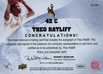 2013-14 SP Authentic - Sign of the Times #S-TR Theo Ratliff Back