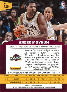 2013-14 Panini - Gold Knights #130 Andrew Bynum Back