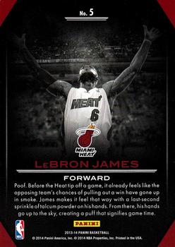 2013-14 Panini - Preparation #5 LeBron James Back