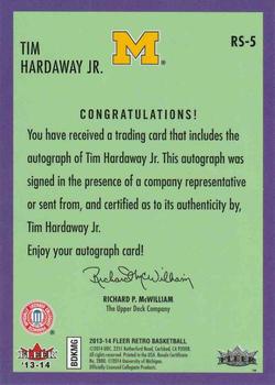2013-14 Fleer Retro - '92-93 Fleer Rookie Sensations Autographs #RS-5 Tim Hardaway Jr. Back