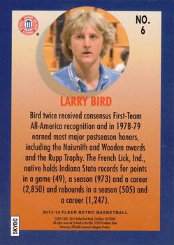 2013-14 Fleer Retro - '92-93 Fleer Team Leaders #6 Larry Bird Back