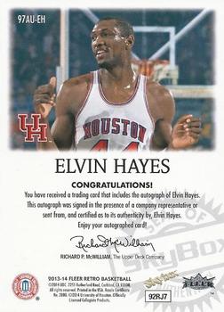 2013-14 Fleer Retro - '97-98 SkyBox Autographics #97AU-EH Elvin Hayes Back