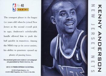 2013-14 Panini Intrigue - Autograph Jerseys #40 Kenny Anderson Back