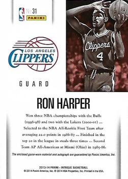 2013-14 Panini Intrigue - Dual Jersey Autographs #31 Ron Harper Back