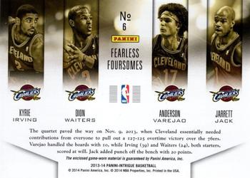 2013-14 Panini Intrigue - Fearless Foursomes #6 Anderson Varejao / Dion Waiters / Jarrett Jack / Kyrie Irving Back