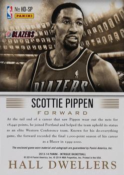2013-14 Panini Intrigue - Hall Dwellers Jersey Autographs #HD-SP Scottie Pippen Back