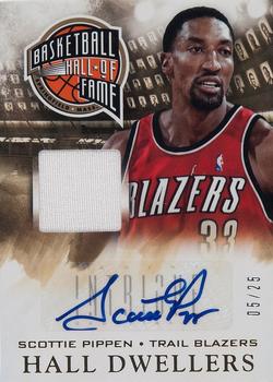 2013-14 Panini Intrigue - Hall Dwellers Jersey Autographs #HD-SP Scottie Pippen Front