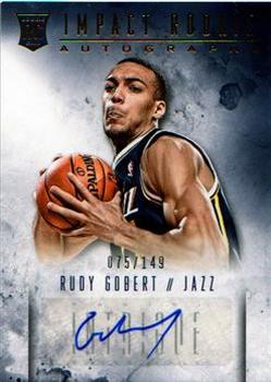 2013-14 Panini Intrigue - Impact Rookie Autographs #18 Rudy Gobert Front