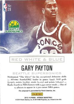 2013-14 Panini Intrigue - Red White and Blue Autographs #28 Gary Payton Back