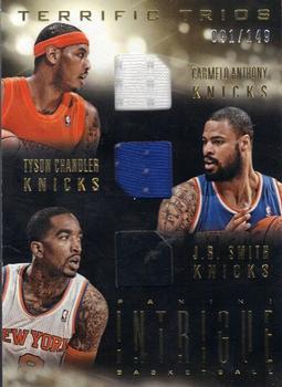 2013-14 Panini Intrigue - Terrific Trios #3 Carmelo Anthony / J.R. Smith / Tyson Chandler Front