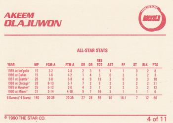 1990-91 Star Akeem Olajuwon #4 Akeem Olajuwon Back