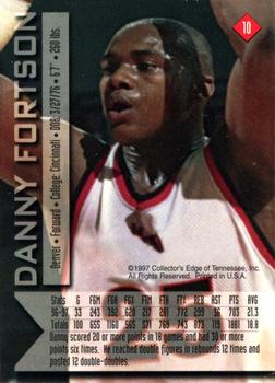 1997 Collector's Edge #10 Danny Fortson Back