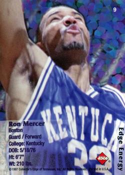 1997 Collector's Edge - Energy #9 Ron Mercer Back