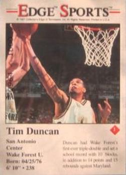 1997 Collector's Edge - Extra #1 Tim Duncan Back