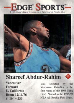 1997 Collector's Edge - Extra #10 Shareef Abdur-Rahim Back