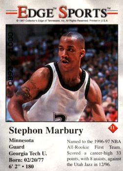 1997 Collector's Edge - Extra #11 Stephon Marbury Back