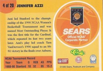 1996 Classic Sears Legends of the Final Four #4 Jennifer Azzi Back