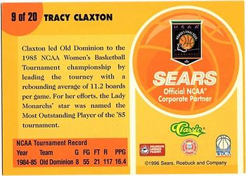 1996 Classic Sears Legends of the Final Four #9 Tracy Claxton Back