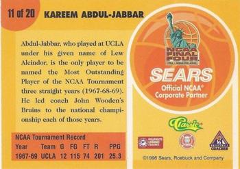 1996 Classic Sears Legends of the Final Four #11 Kareem Abdul-Jabbar Back