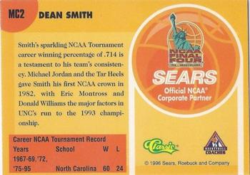 1996 Classic Sears Legends of the Final Four #MC2 Dean Smith Back