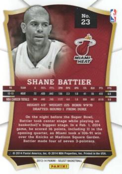 2013-14 Panini Select #23 Shane Battier Back