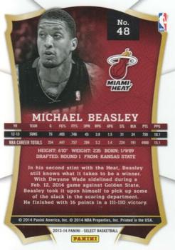 2013-14 Panini Select #48 Michael Beasley Back