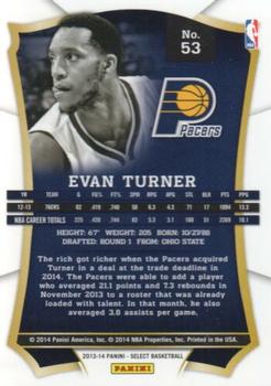 2013-14 Panini Select #53 Evan Turner Back