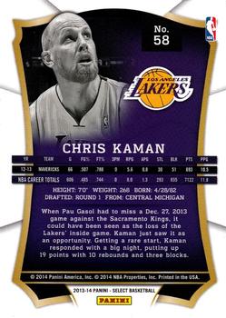 2013-14 Panini Select #58 Chris Kaman Back