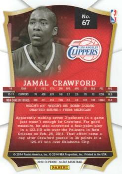 2013-14 Panini Select #67 Jamal Crawford Back