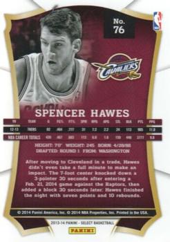 2013-14 Panini Select #76 Spencer Hawes Back