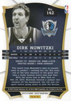 2013-14 Panini Select #142 Dirk Nowitzki Back