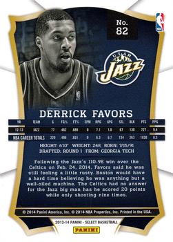 2013-14 Panini Select #82 Derrick Favors Back