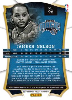 2013-14 Panini Select #96 Jameer Nelson Back