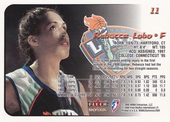 2000 SkyBox Dominion WNBA #11 Rebecca Lobo Back