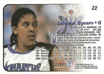 2000 SkyBox Dominion WNBA #22 Latasha Byears Back