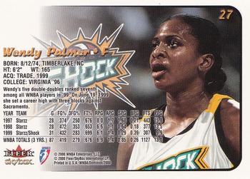 2000 SkyBox Dominion WNBA #27 Wendy Palmer Back
