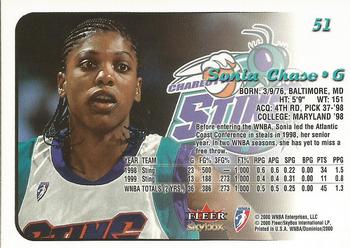 2000 SkyBox Dominion WNBA #51 Sonia Chase Back