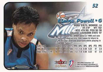 2000 SkyBox Dominion WNBA #52 Elaine Powell Back