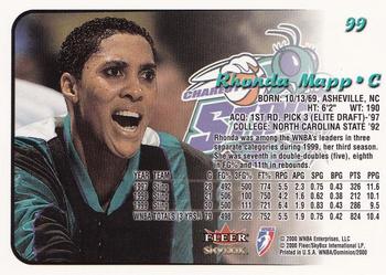 2000 SkyBox Dominion WNBA #99 Rhonda Mapp Back