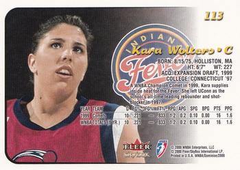 2000 SkyBox Dominion WNBA #113 Kara Wolters Back