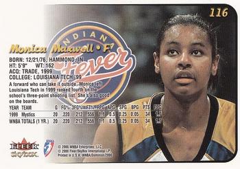 2000 SkyBox Dominion WNBA #116 Monica Maxwell Back