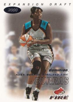 2000 SkyBox Dominion WNBA #121 Alisa Burras Front