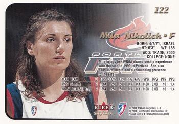 2000 SkyBox Dominion WNBA #122 Mila Nikolich Back